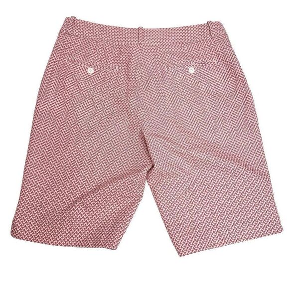 Fairway & Greene pink and white print Bermuda golf shorts size 10 - Picture 2 of 15